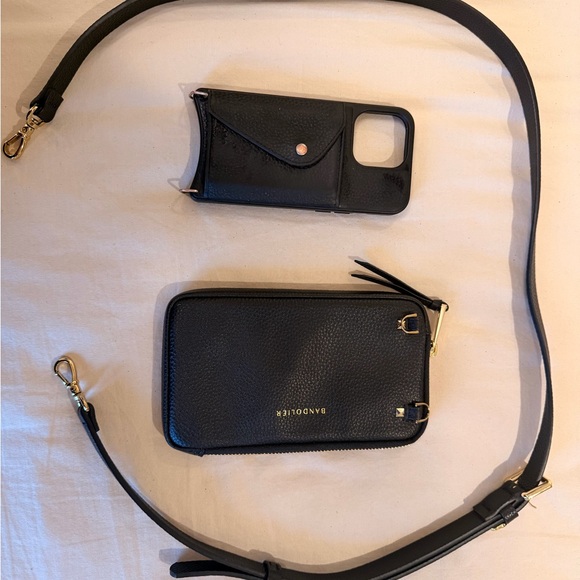 Bandolier Black Crossbody Phone Case for iPhone 13 + Expanded Pouch - Picture 5 of 6